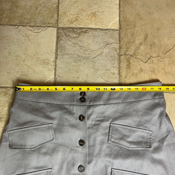 NWT Mare Mare Anthropologie Skirt Plus 1X Gray Cotton Button Front Utility Midi - Picture 6 of 12